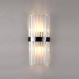 Elegant Geometric Clear Crystal Glass Wall Sconce Image - 5