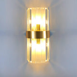 Elegant Geometric Clear Crystal Glass Wall Sconce Image - 7