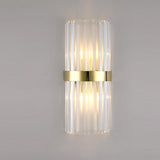 Elegant Geometric Clear Crystal Glass Wall Sconce Image - 9