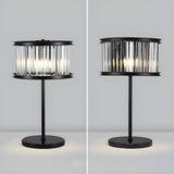 Elegant Geometric Crystal Black Bedroom Table Lamp Image - 12