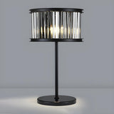 Elegant Geometric Crystal Black Bedroom Table Lamp Image - 2