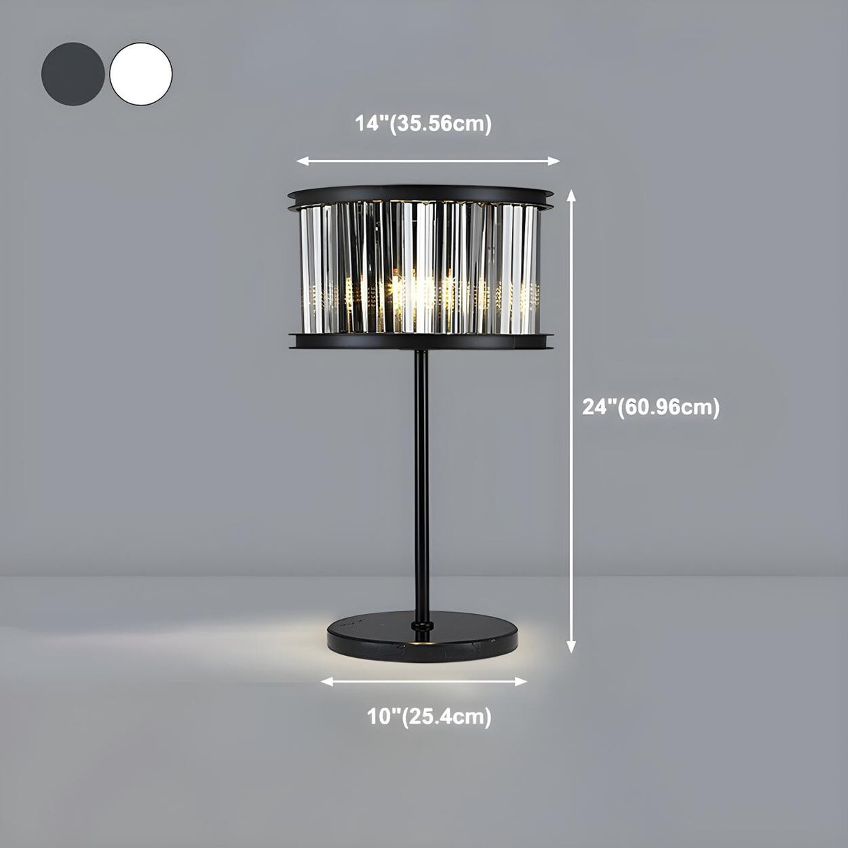 Elegant Geometric Crystal Black Bedroom Table Lamp 