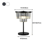 Elegant Geometric Crystal Black Bedroom Table Lamp Image - 22