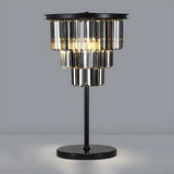 Elegant Geometric Crystal Black Bedroom Table Lamp Image - 6