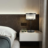 Elegant Geometric Crystal Black Bedroom Table Lamp Image - 8