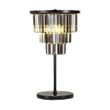 Elegant Geometric Crystal Black Bedroom Table Lamp Image - 9