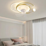 Elegant Geometric Frame Modern Ceiling Fan with Lights Image - 20