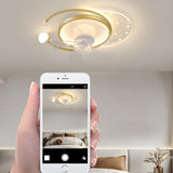 Elegant Geometric Frame Modern Ceiling Fan with Lights Image - 21