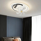 Elegant Geometric Recessed LED Ceiling Fan with Light Image - 17