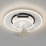 Elegant Geometric Recessed LED Ceiling Fan with Light Image - 2