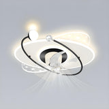 Elegant Geometric Starlight LED Ceiling Fan with Light Image - 10