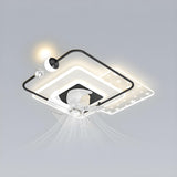 Elegant Geometric Starlight LED Ceiling Fan with Light Image - 11