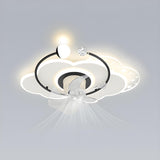 Elegant Geometric Starlight LED Ceiling Fan with Light Image - 12