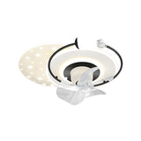 Elegant Geometric Starlight LED Ceiling Fan with Light Image - 5