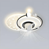 Elegant Geometric Starlight LED Ceiling Fan with Light Image - 9