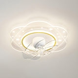 Elegant Geometric White Star LED Ceiling Fan with Light Image - 16