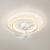 Elegant Geometric White Star LED Ceiling Fan with Light Image - 17