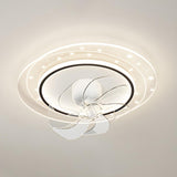 Elegant Geometric White Star LED Ceiling Fan with Light Image - 19