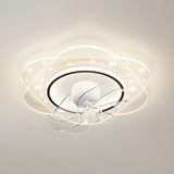 Elegant Geometric White Star LED Ceiling Fan with Light Image - 20