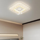 Elegant Geometric White Star LED Ceiling Fan with Light Image - 3