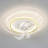 Elegant Geometric White Star LED Ceiling Fan with Light Image - 6