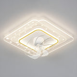 Elegant Geometric White Star LED Ceiling Fan with Light Image - 7