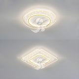 Elegant Geometric White Star LED Ceiling Fan with Light Image - 9