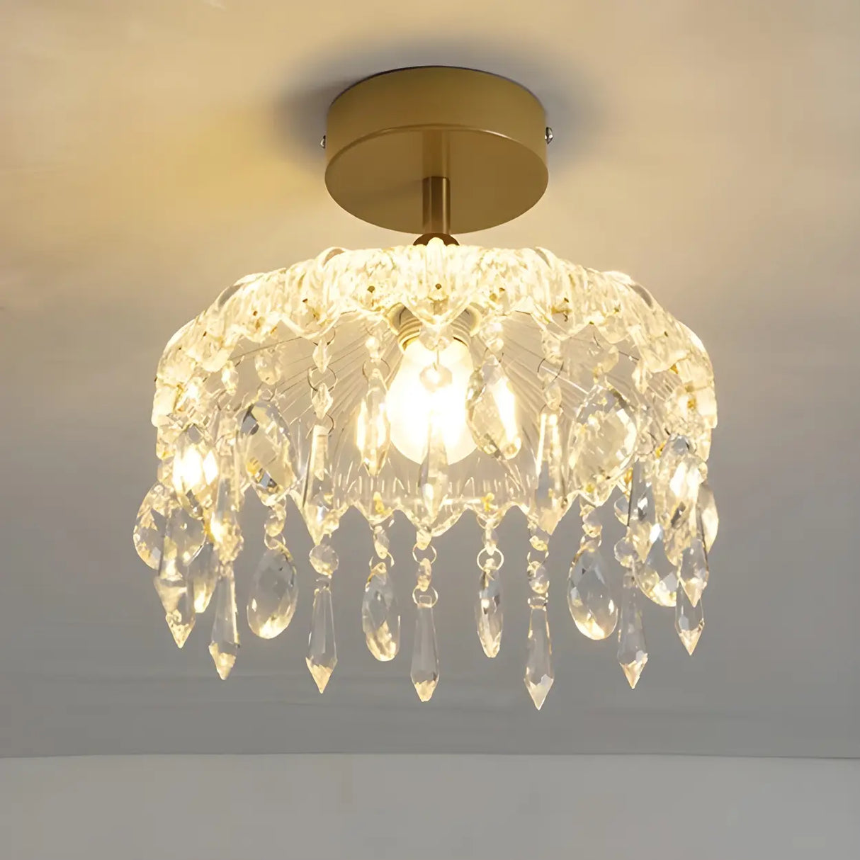 Elegant Glass Pendants Mini Semi-Flush Mount Light Image - 4