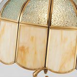 Elegant Glass Shade Art Deco Metal Base Table Lamp Image - 4