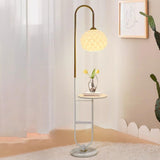 Elegant Globe Gold Bedroom Floor Lamp with Storage Image - 11