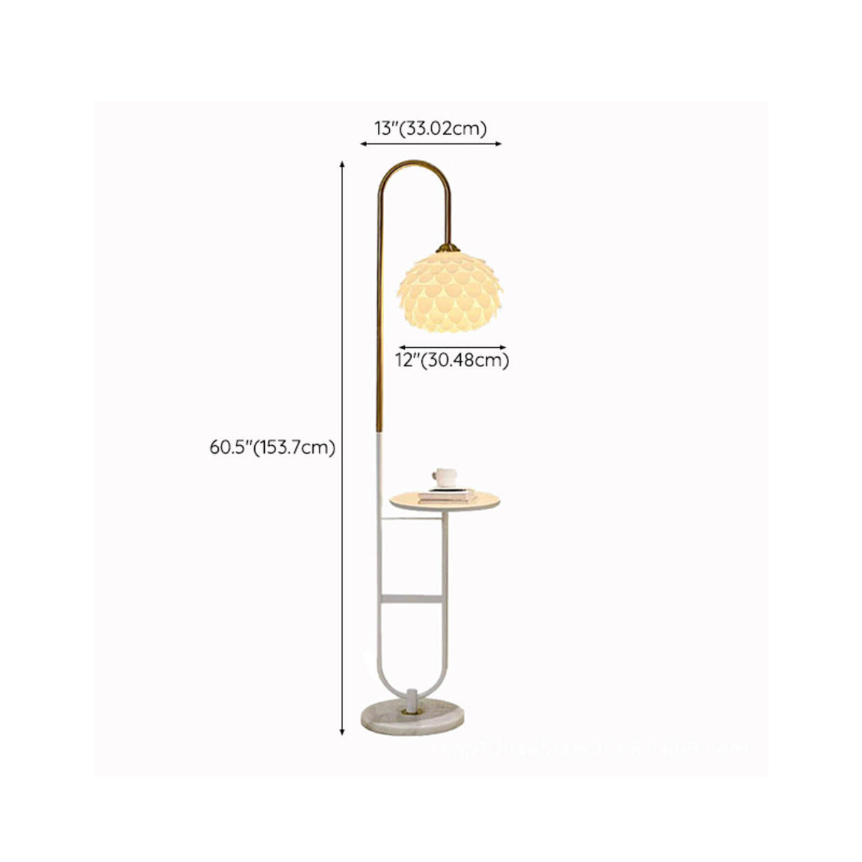 Elegant Globe Gold Bedroom Floor Lamp with Storage 