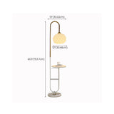 Elegant Globe Gold Bedroom Floor Lamp with Storage #size