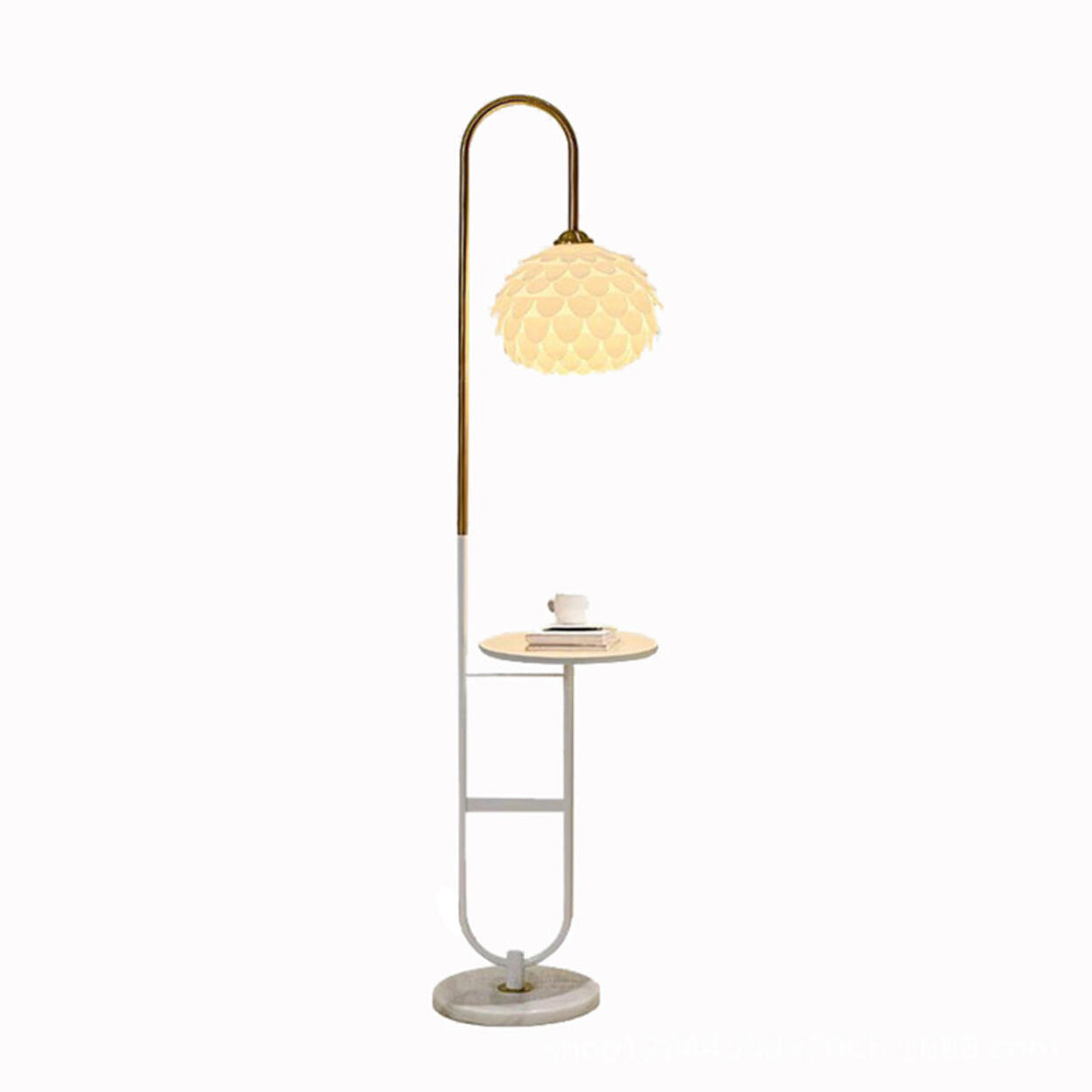 Elegant Globe Gold Bedroom Floor Lamp with Storage Image - 5