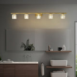 Elegant Gold 5-Light Crystal Vanity Fixture Light Image - 3