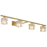 Elegant Gold 5-Light Crystal Vanity Fixture Light Image - 5