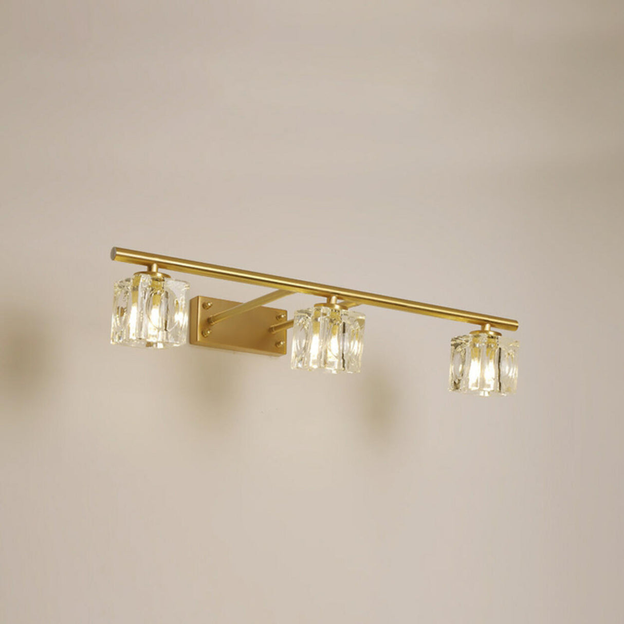 Elegant Gold 5-Light Crystal Vanity Fixture Light Image - 7