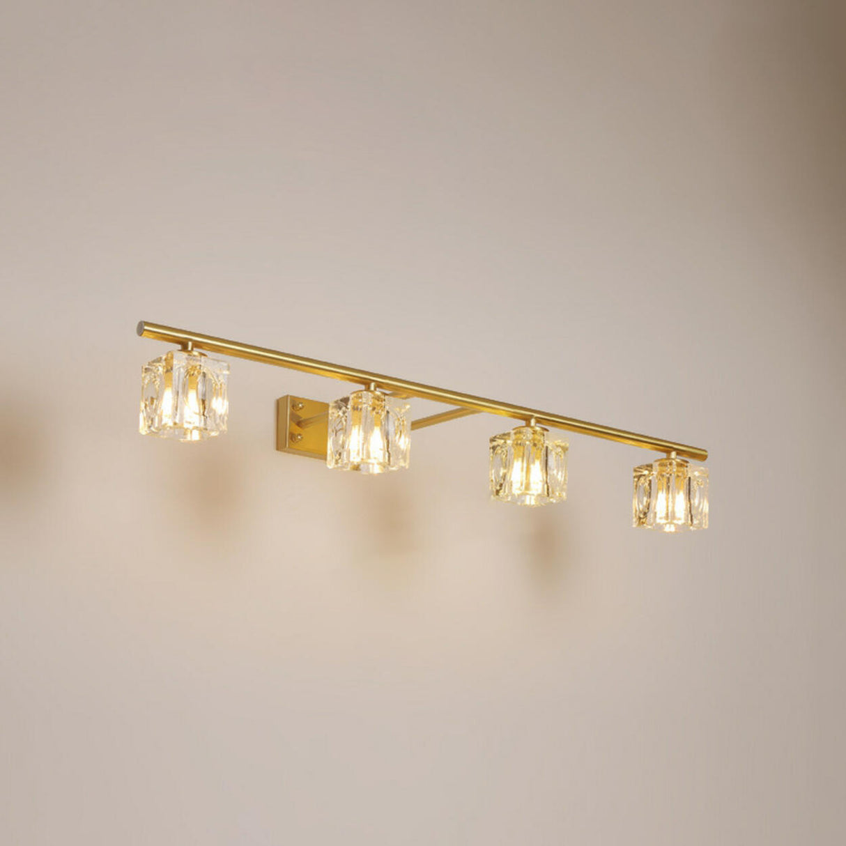 Elegant Gold 5-Light Crystal Vanity Fixture Light Image - 8