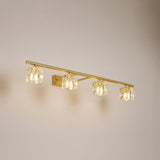 Elegant Gold 5-Light Crystal Vanity Fixture Light Image - 8