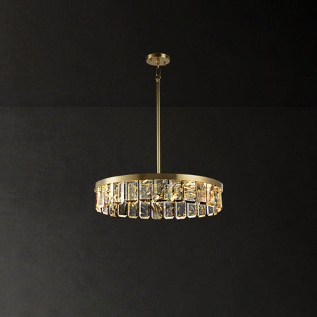 Elegant Gold and Tierd Ring Crystal Chandelier Image - 2