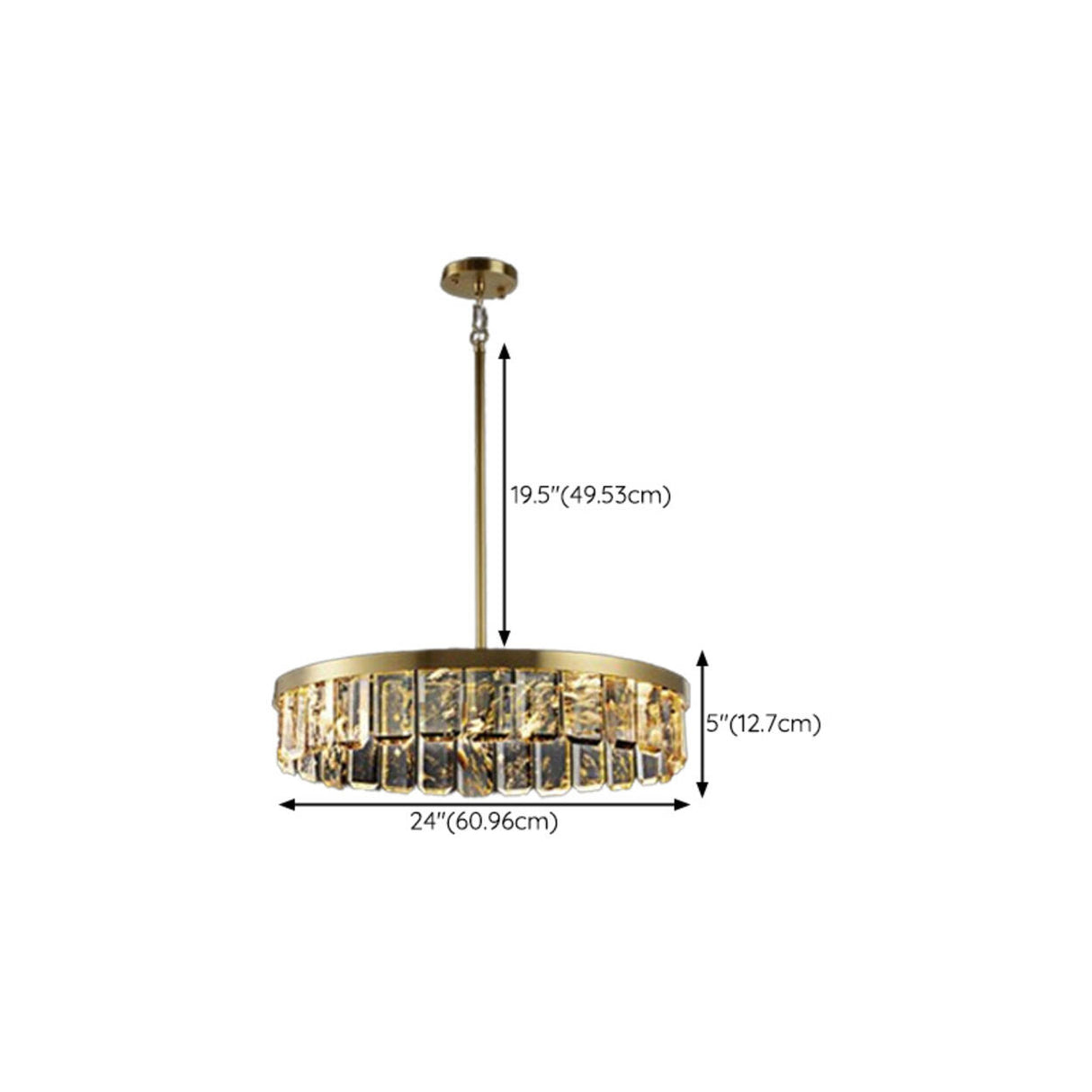 Elegant Gold and Tierd Ring Crystal Chandelier Image - 22