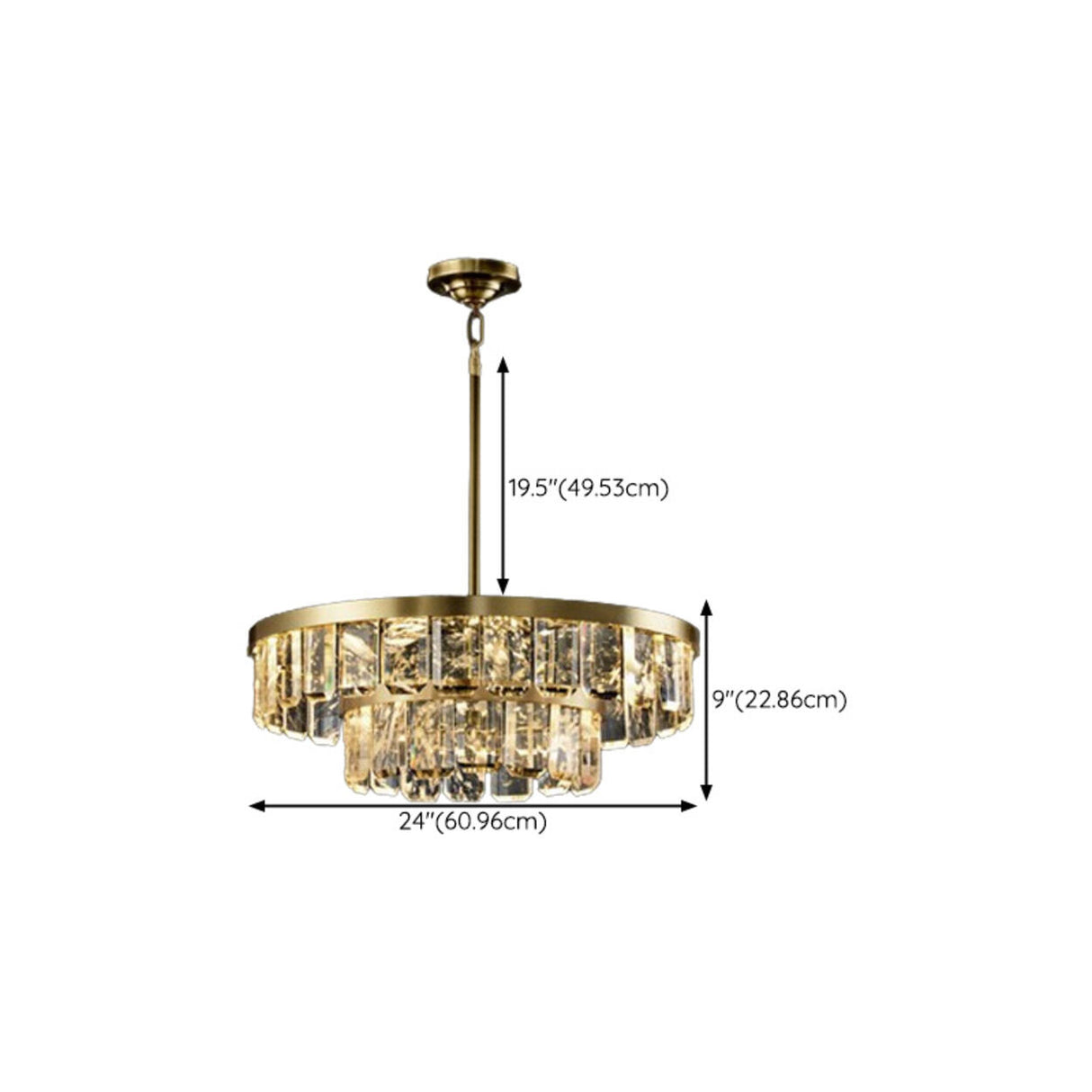 Elegant Gold and Tierd Ring Crystal Chandelier Image - 24