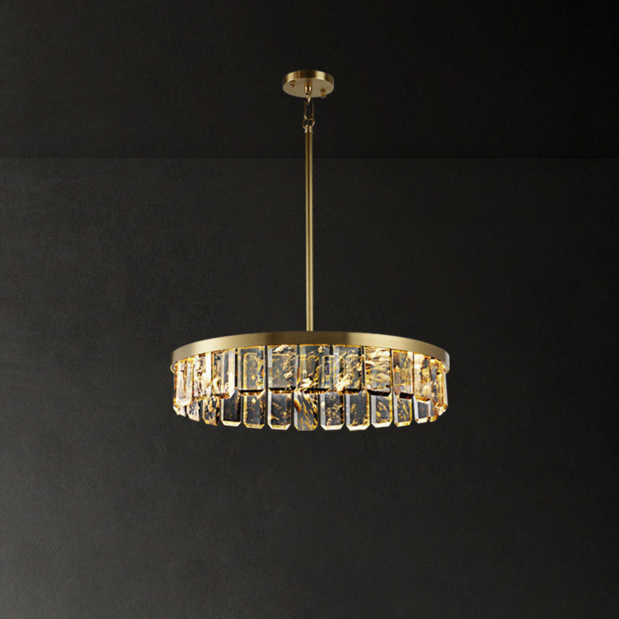 Elegant Gold and Tierd Ring Crystal Chandelier Image - 4