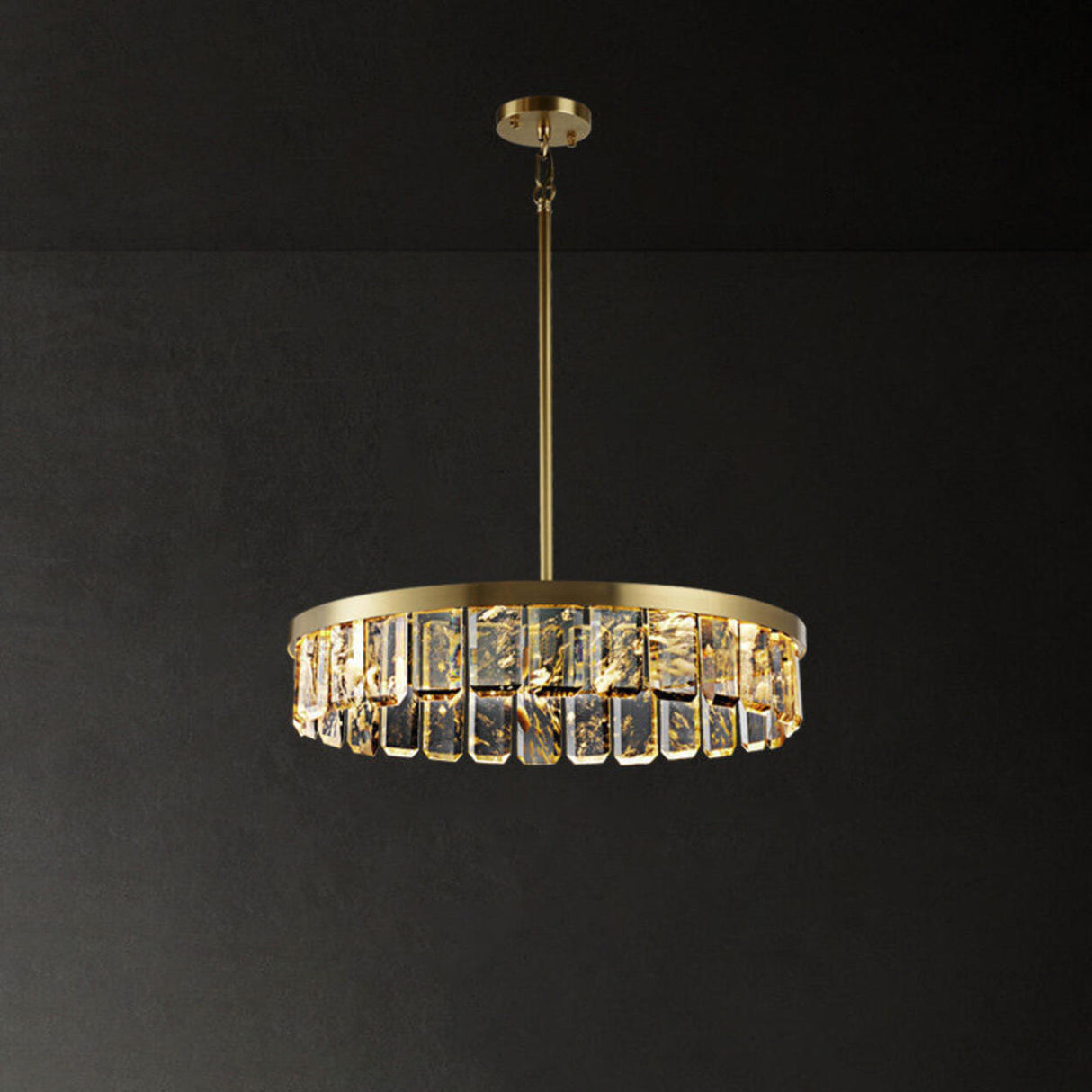 Elegant Gold and Tierd Ring Crystal Chandelier Image - 5