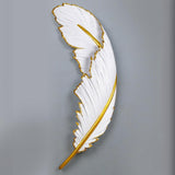 Elegant Gold and White Feather Design Wall Sconce Image - 10