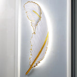 Elegant Gold and White Feather Design Wall Sconce Image - 13