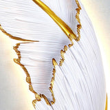 Elegant Gold and White Feather Design Wall Sconce Image - 18