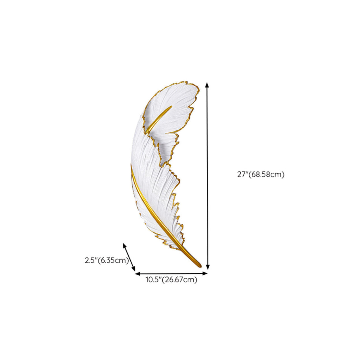 Elegant Gold and White Feather Design Wall Sconce 