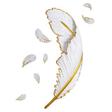 Elegant Gold and White Feather Design Wall Sconce Image - 5