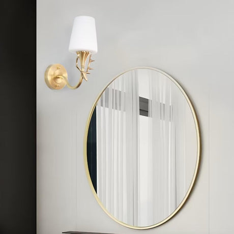 Elegant Gold and White Wall Sconce Vanity Light Image - 1