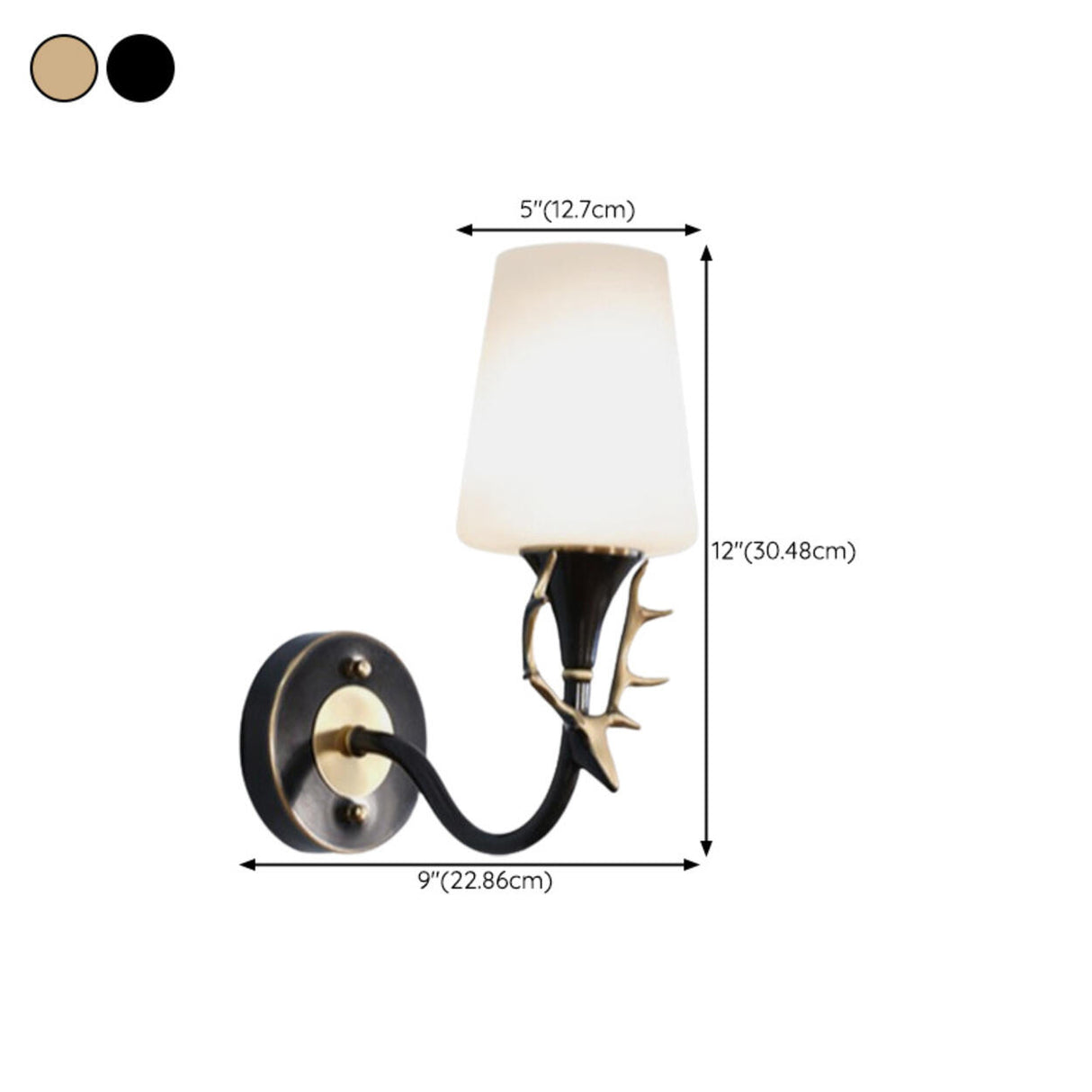 Elegant Gold and White Wall Sconce Vanity Light 